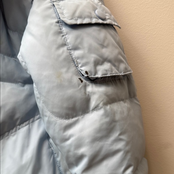 Bossini Light Blue White Duck Down Puffer Jacket | Quilted Zip Coat | Size S - Picture 5 of 8